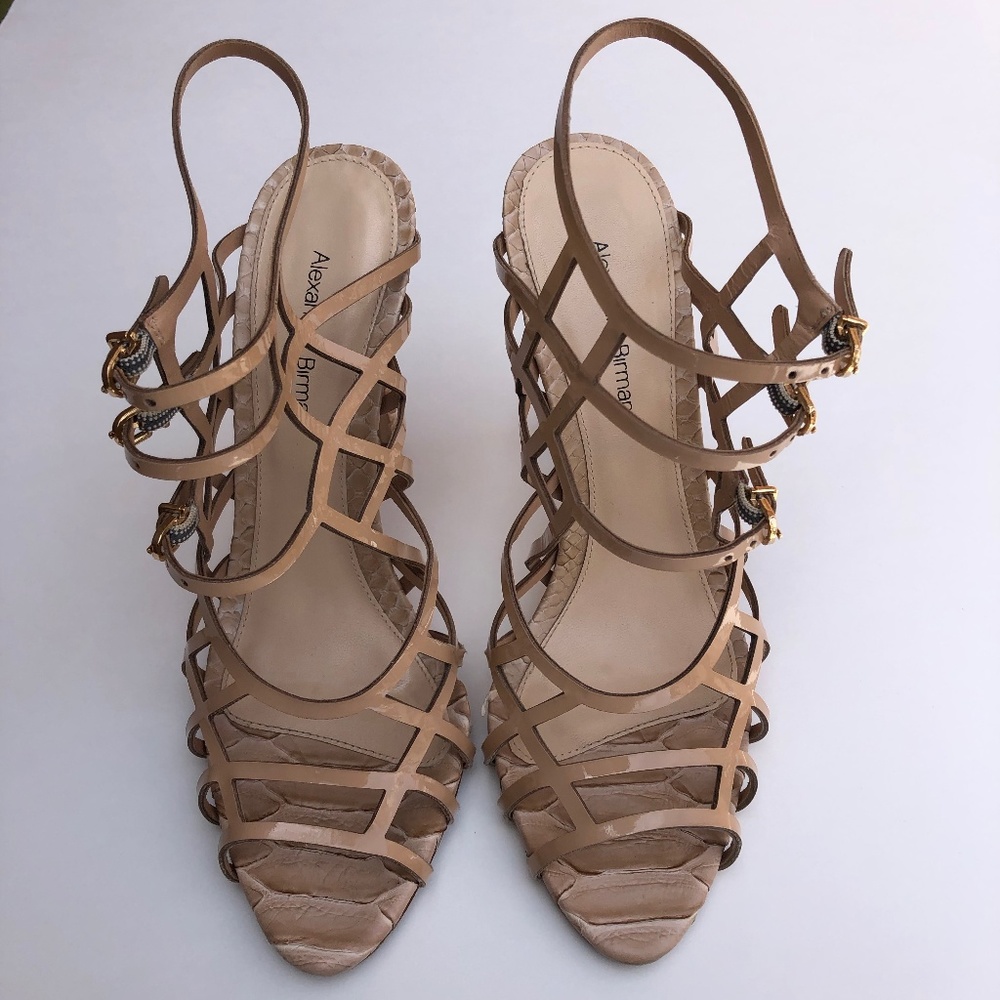 Alexandre Birman Patent Leather & Python Sandal - image 3